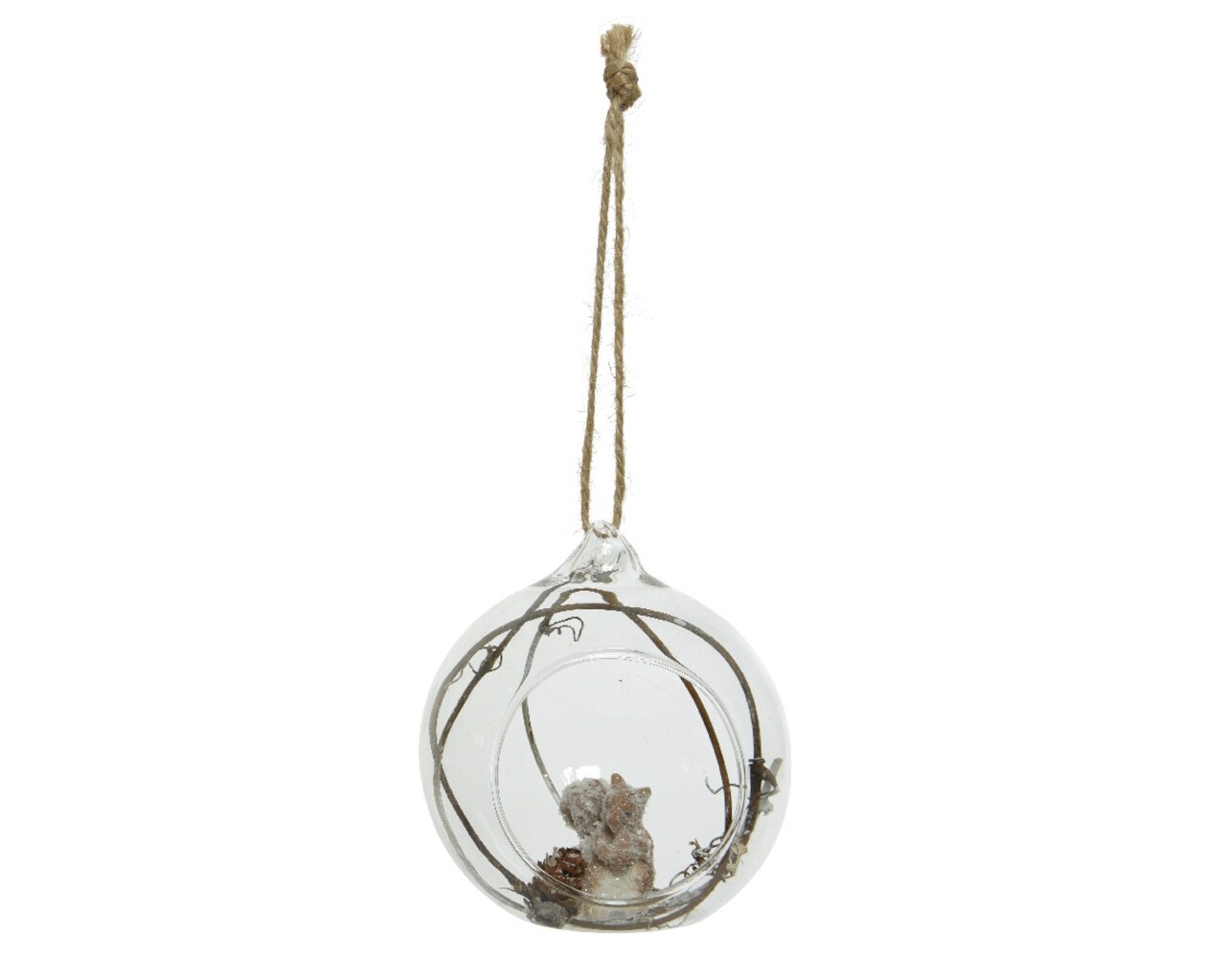 Glob Squirrel, Decoris, 8x8.5 cm, sticla, transparent/maro - imagine 3